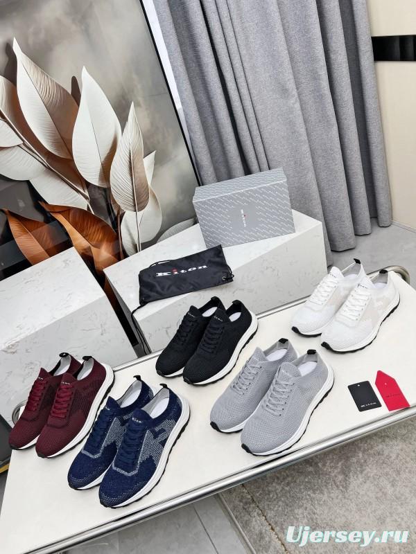 2025 Unisex Kiton Black Knit Sneakers AS00320
