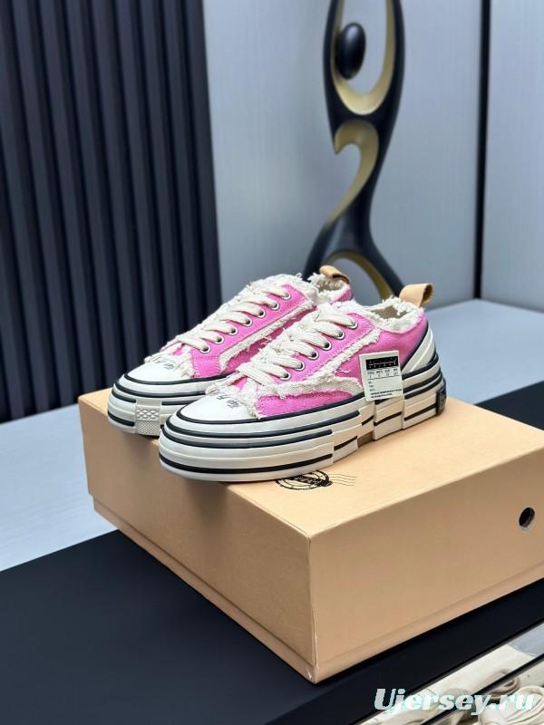 2025 Unisex XVESSEL Pink White Canvas Plimsolls Vulcanized AS00240