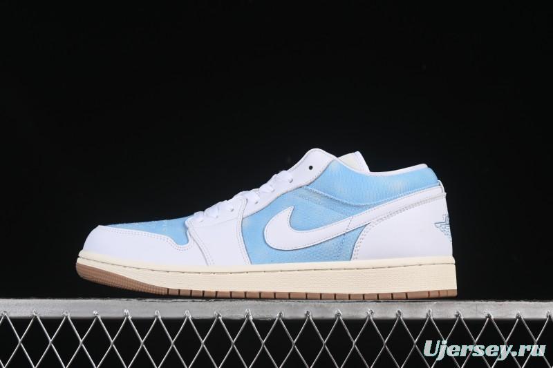 Nike Air Jordan 1 Low Worn Blue Denim Casual Sneakers - HQ2004-400