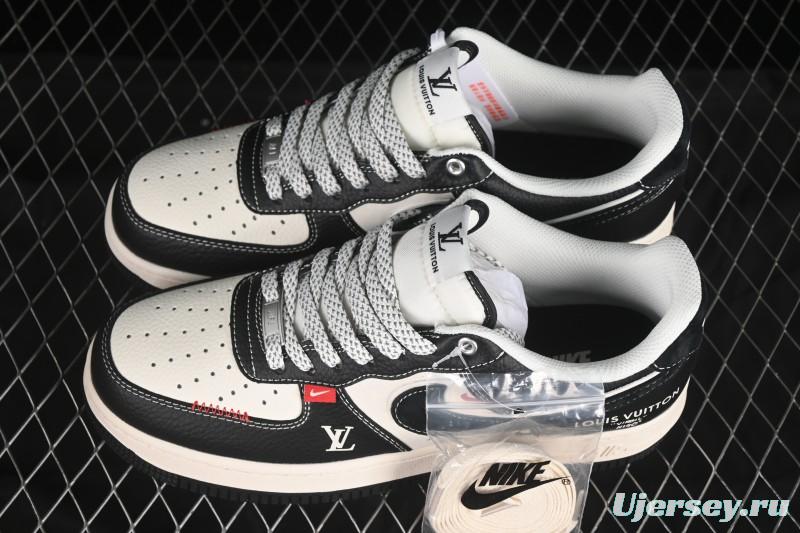 Nike Air Force 1 '07 Low LV Collaboration Black Leather Casual Sneakers - YX5066-349