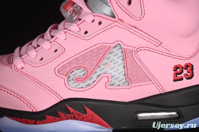 Awake NY Air Jordan 5 Retro Sneakers with Arctic Pink Colorway and Awake NY Logo Mesh - DV4982-600