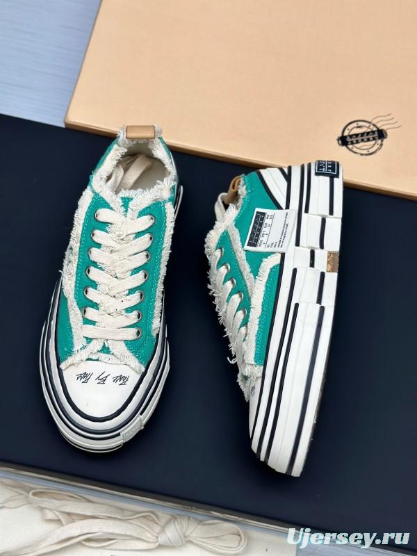 2025 Unisex XVESSEL Green White Canvas Low-Top Vulcanized Sneakers AS00240