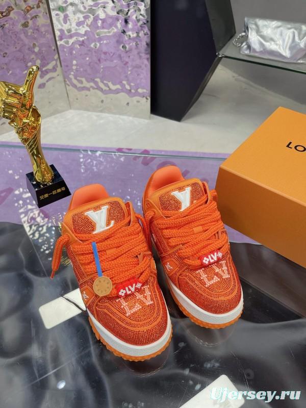2025 Unisex Louis Vuitton Orange Crystal Plimsolls Bing Bing AS00420