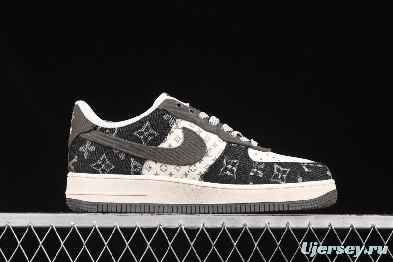 Nike Air Force 1 '07 Low LV Collaboration Black Gold Casual Sneakers - JJ2508-703