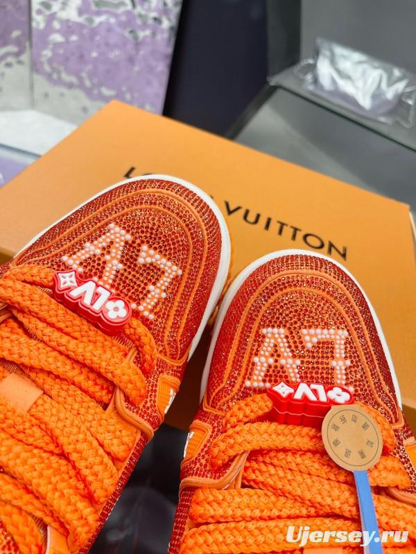 2025 Unisex Louis Vuitton Orange Crystal Plimsolls Bing Bing AS00420