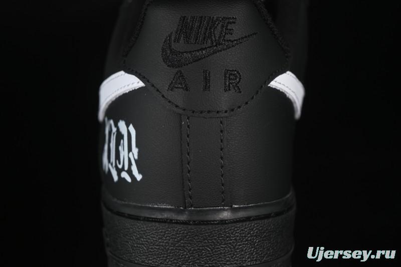 Nike Air Force 1 '07 Low Black Silver Court Low-Top Casual Sneakers - ZH0316-085