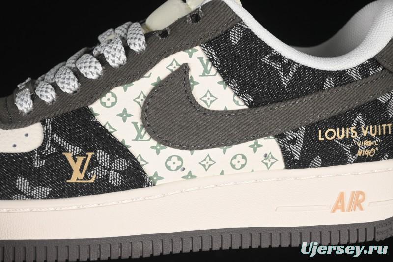 Nike Air Force 1 '07 Low LV Collaboration Black Gold Casual Sneakers - JJ2508-703