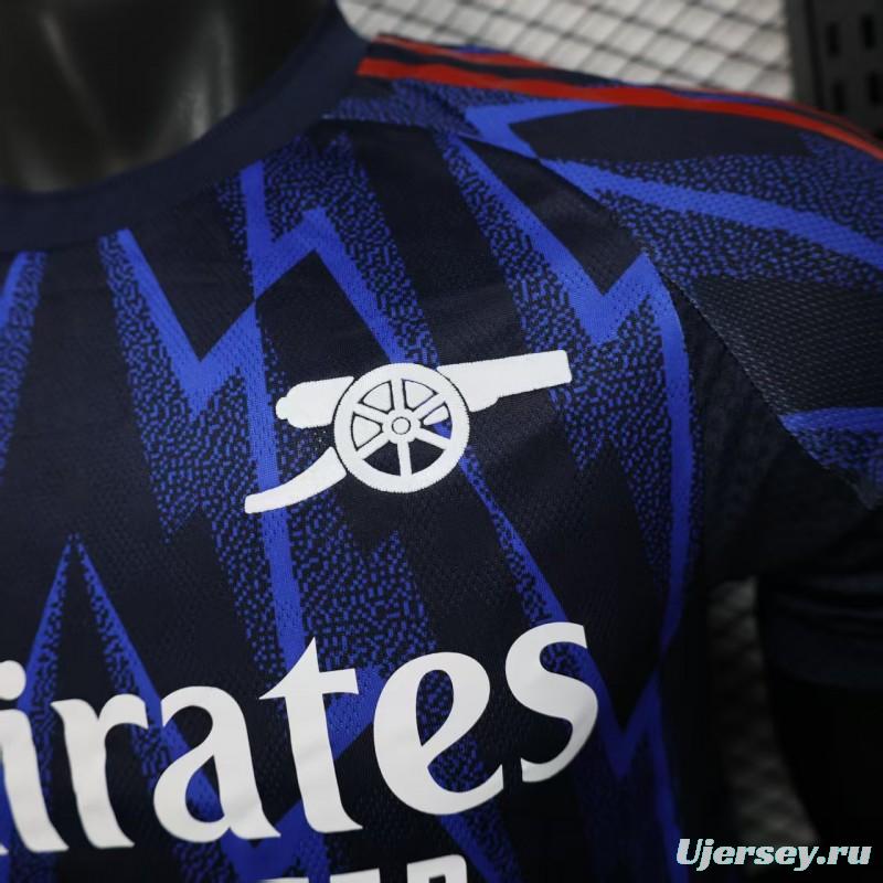 Player Version 25/26 Arsenal Third Blue with Geometric Lightning Pattern Jersey