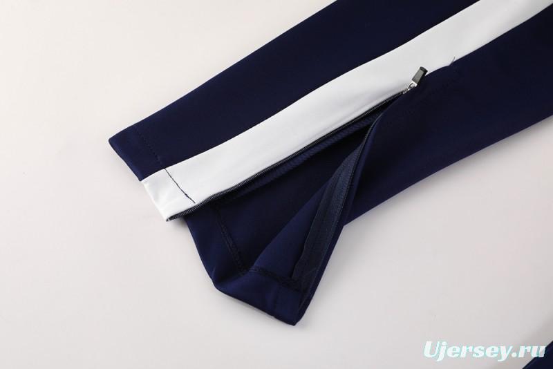 2025 Nike Grey/Navy Full Hoodie Zipper Jacket +Long Pants