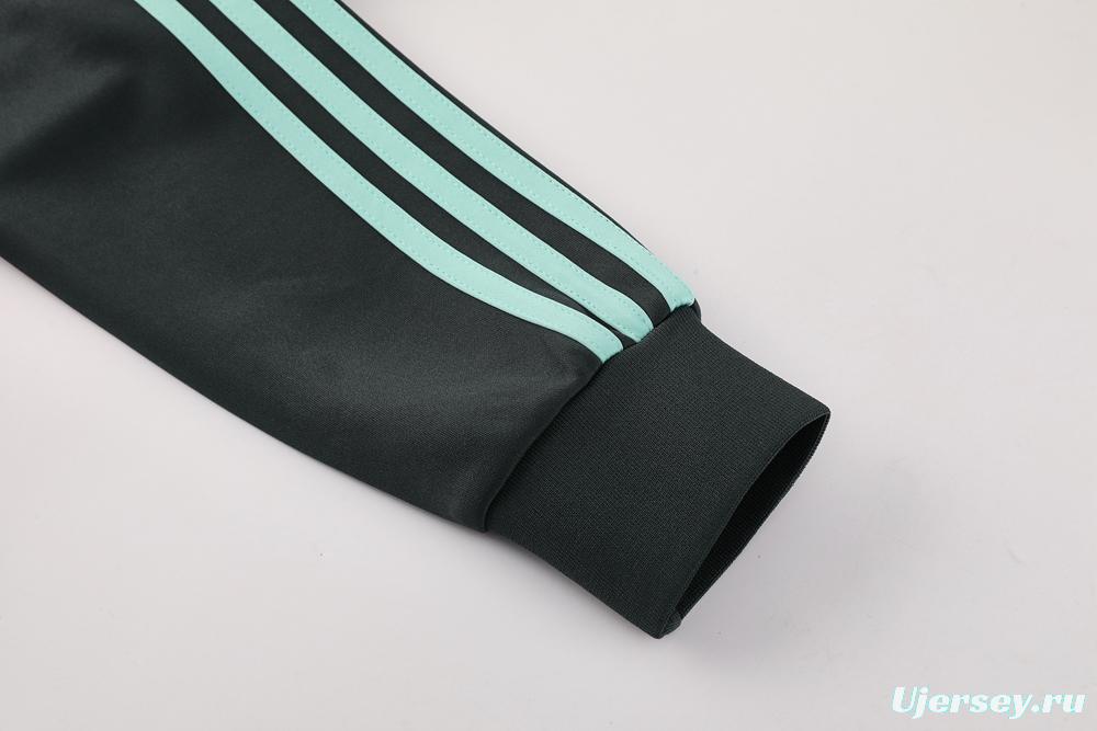 2025 Adidas Dark Grey Full Zipper Jacket +Long Pants