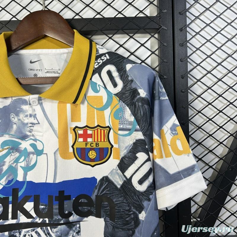 25/26 FC Barcelona White with Collage Art Jersey
