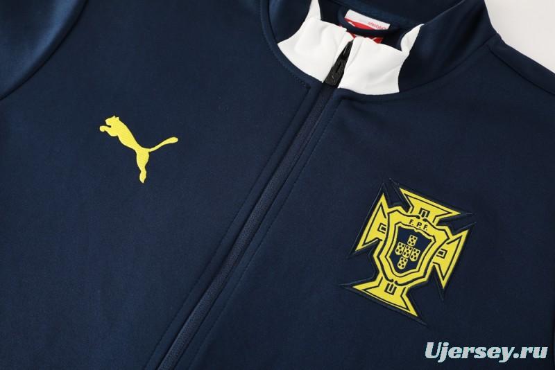 2025 Portugal Navy Full Zipper Jacket +Long Pants