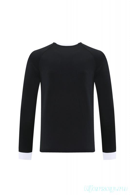 2025 Adidas Originals Long Sleeve T-Shirt Collection - Navy/White/Black with 3-Stripes