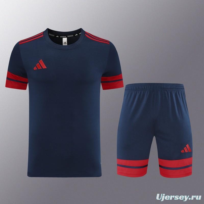 2025 Adidas Black/Red Short Sleeve Jersey+Shorts