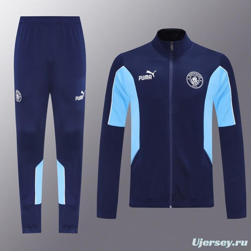 25/26 Manchester City Blue/Navy Full Zipper Jacket +Long Pants