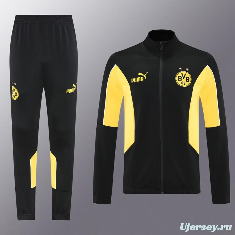 25/26 Borussia Dortmund Black/Yellow Full Zipper Jacket +Long Pants