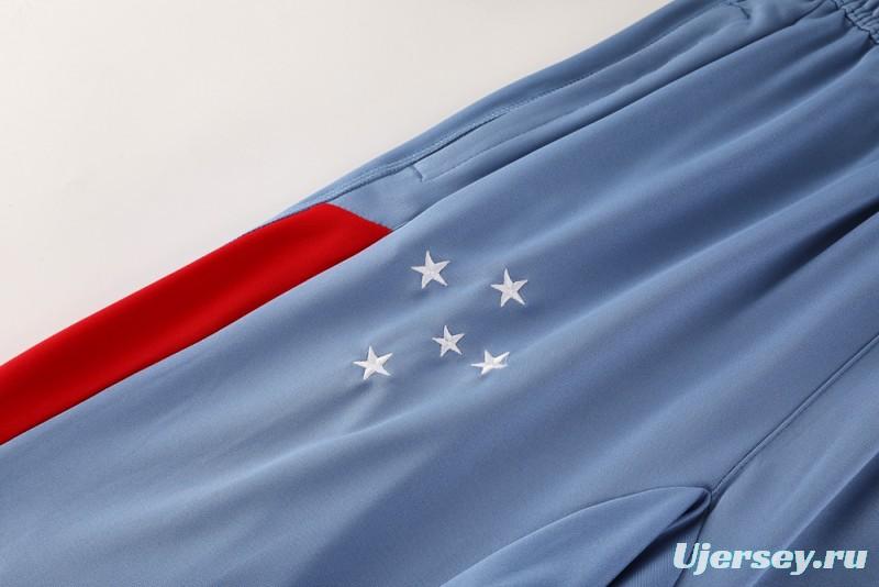 25/26 Cruzeiro Bluish Gray Navy Half Zipper Jacket+Long Pants