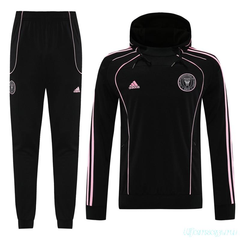 2025 Inter Miami Black Full Hoodie Zipper Jacket +Long Pants