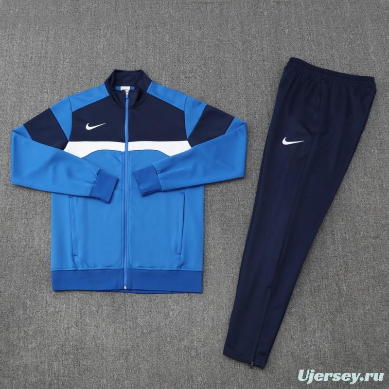 2025 Nike Blue/Black Full Hoodie Zipper Jacket +Long Pants