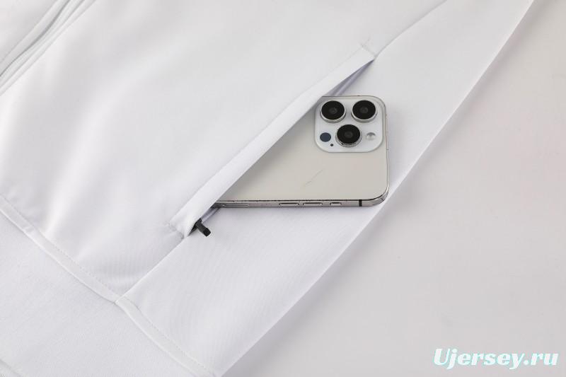 2025 Nike White/Navy Full Hoodie Zipper Jacket +Long Pants