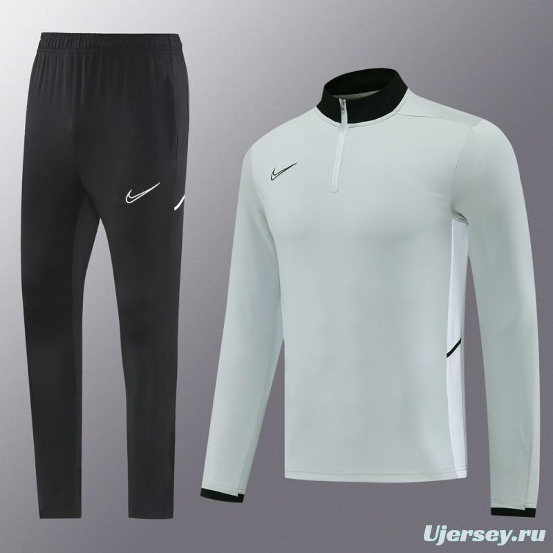 2025 Nike Grey Full Hoodie Zipper Jacket +Long Pants