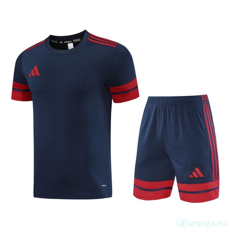 2025 Adidas Black/Red Short Sleeve Jersey+Shorts