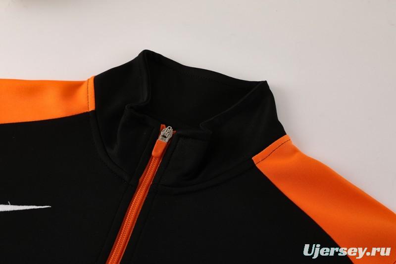 2025 Nike Orange/Black Full Hoodie Zipper Jacket +Long Pants