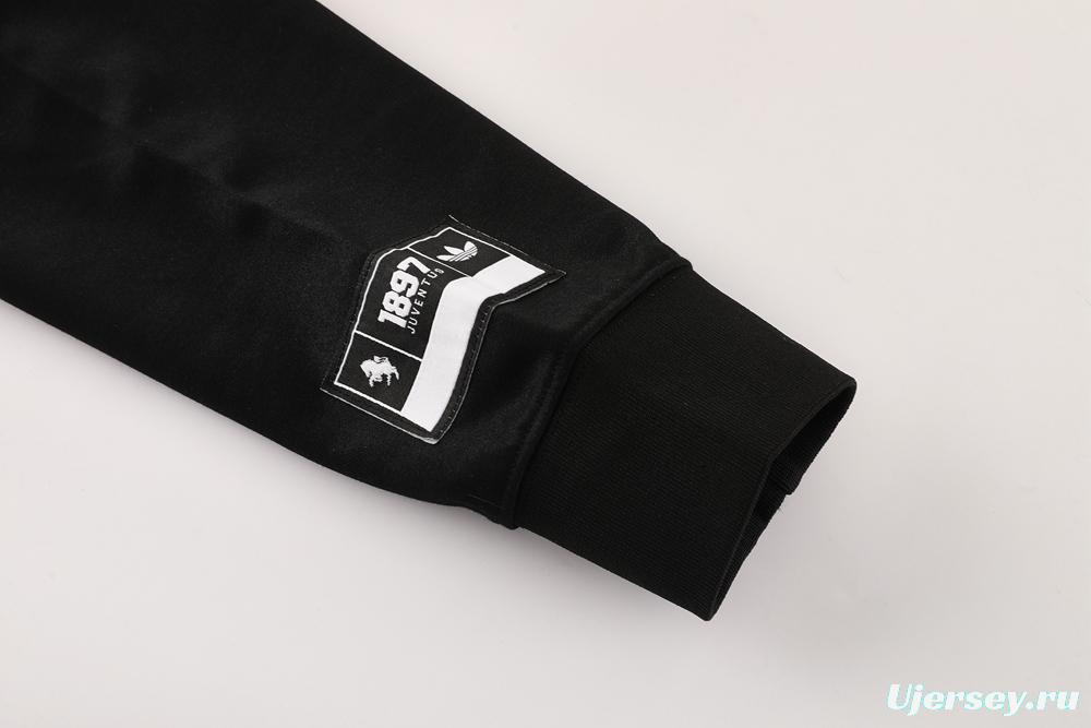 25/26 Juventus Black Hoodie Full Zipper Jacket + Long Pants