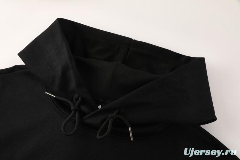 25/26 Juventus Black Hoodie Full Zipper Jacket + Long Pants