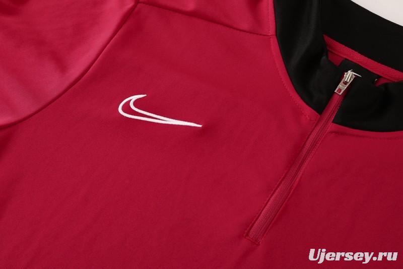2025 Nike Red Full Hoodie Zipper Jacket +Long Pants