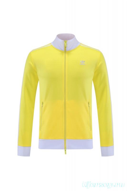 2025 Adidas Original Yellow Full Hoodie Zipper Jacket +Long Pants