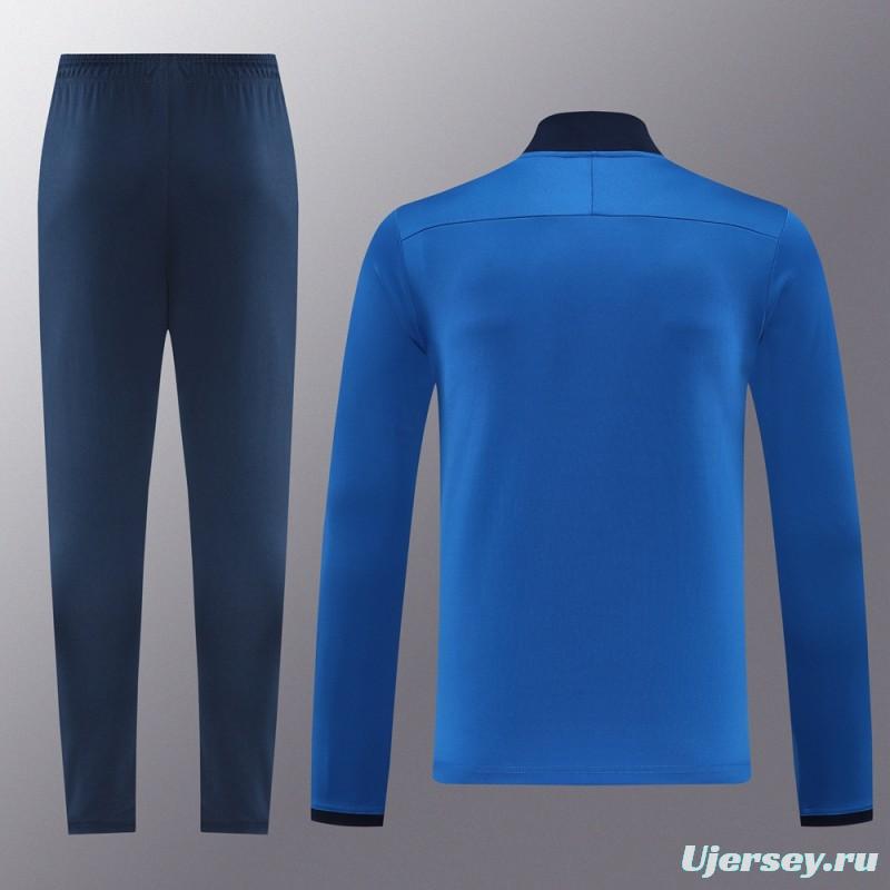 2025 Nike Blue Full Hoodie Zipper Jacket +Long Pants
