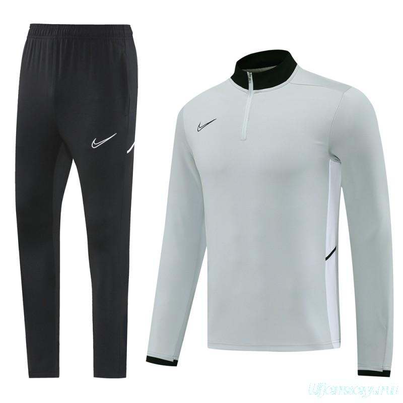 2025 Nike Grey Full Hoodie Zipper Jacket +Long Pants