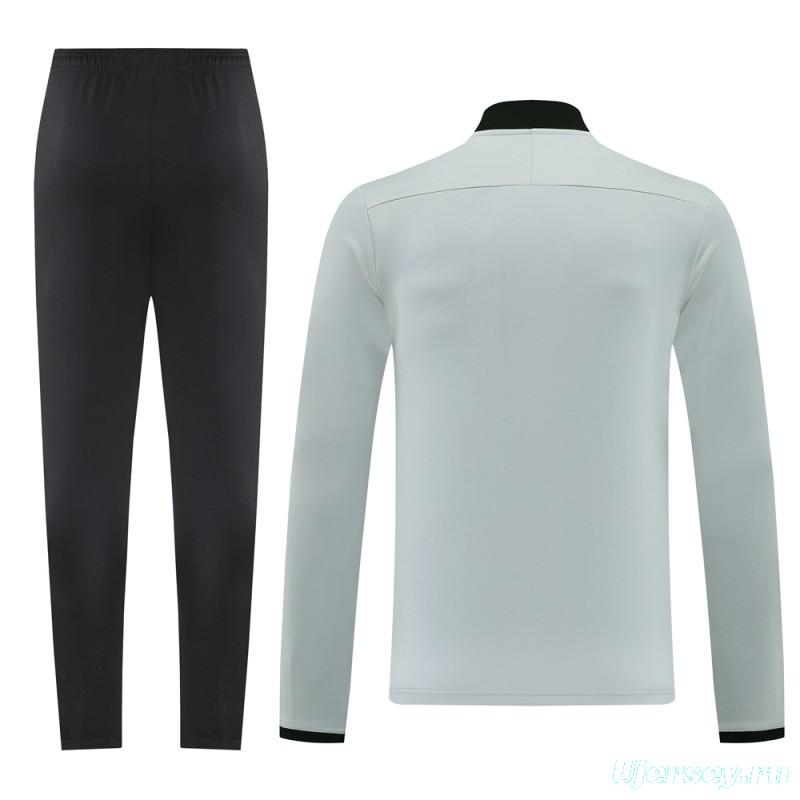 2025 Nike Grey Full Hoodie Zipper Jacket +Long Pants