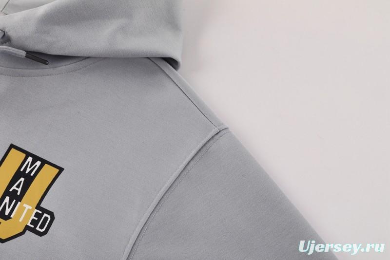 25/26 Manchester United Hooide Grey Full Zipper Jacket + Long Pants