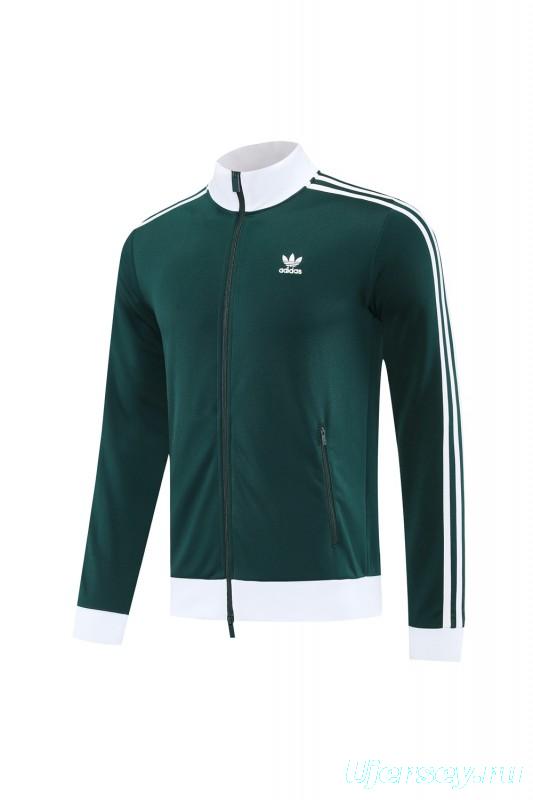 2025 Adidas Original Green Full Hoodie Zipper Jacket +Long Pants