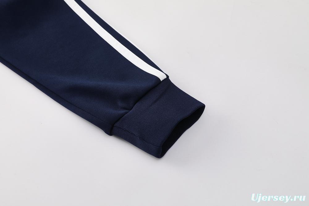 25/26 Real Madrid Navy/White Full Zipper Jacket +Long Pants