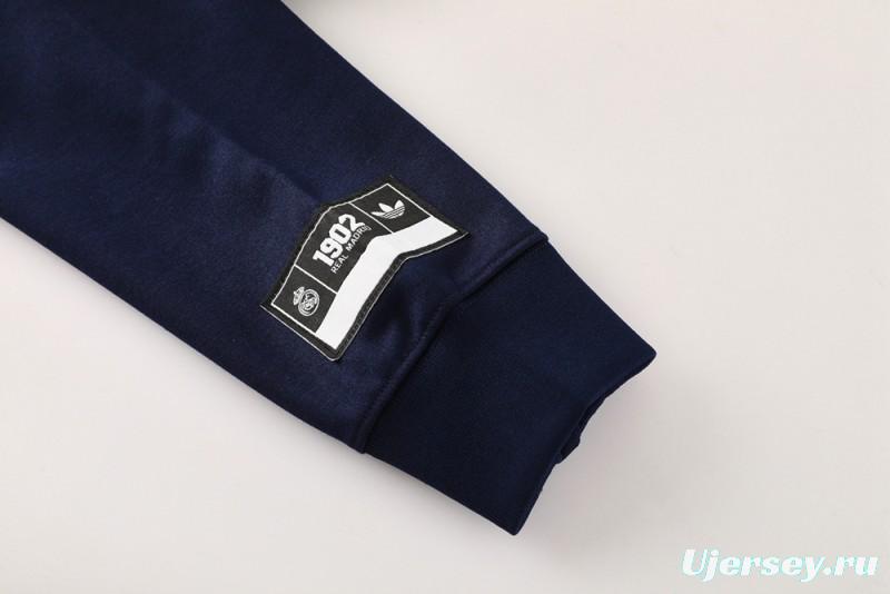 25/26 Real Madrid Navy Hoodie Full Zipper Jacket + Long Pants