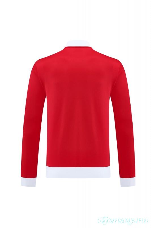 2025 Adidas Original Red Full Hoodie Zipper Jacket +Long Pants