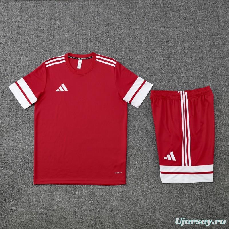 2025 Adidas Red Short Sleeve Jersey+Shorts