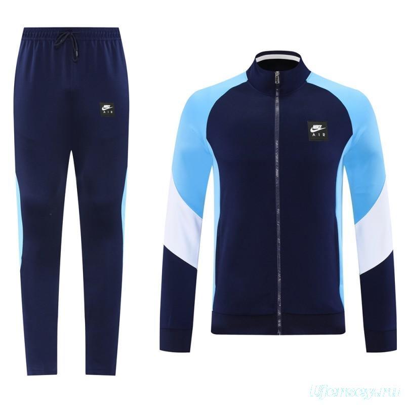 2025 NIKE Light Blue/Navy Full Zipper Jacket +Long Pants