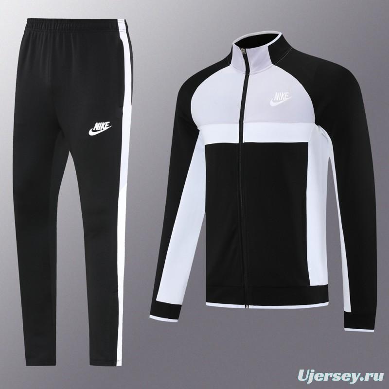 2025 Nike Grey/Black Full Hoodie Zipper Jacket +Long Pants
