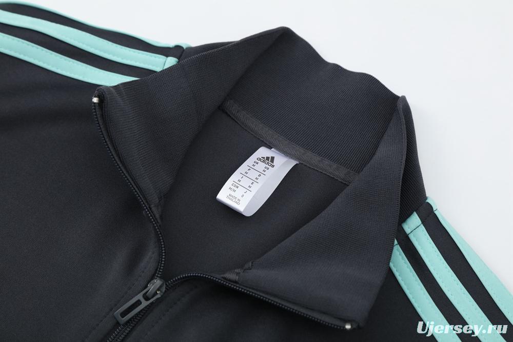 2025 Adidas Dark Grey Full Zipper Jacket +Long Pants