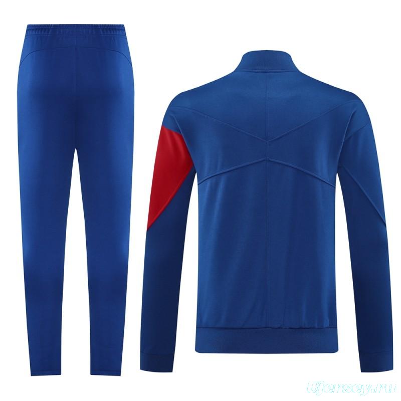 25/26 PSG Blue Full Hoodie Zipper Jacket +Long Pants