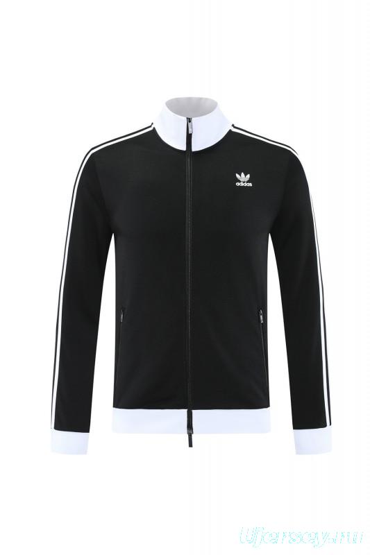 2025 Adidas Original Black Full Hoodie Zipper Jacket +Long Pants