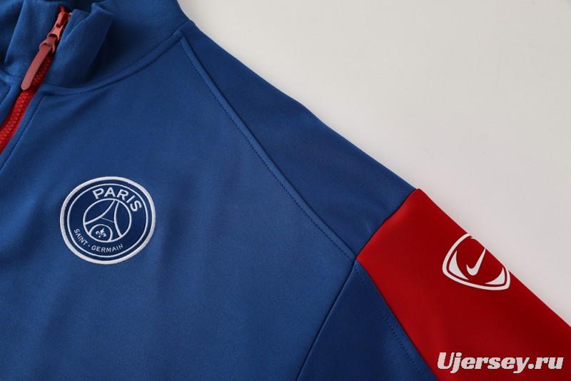 25/26 PSG Blue Full Hoodie Zipper Jacket +Long Pants