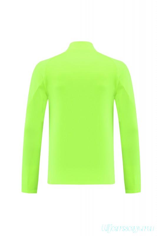 2025 Adidas Purple/Neon Green Half Zipper Jacket +Long Pants