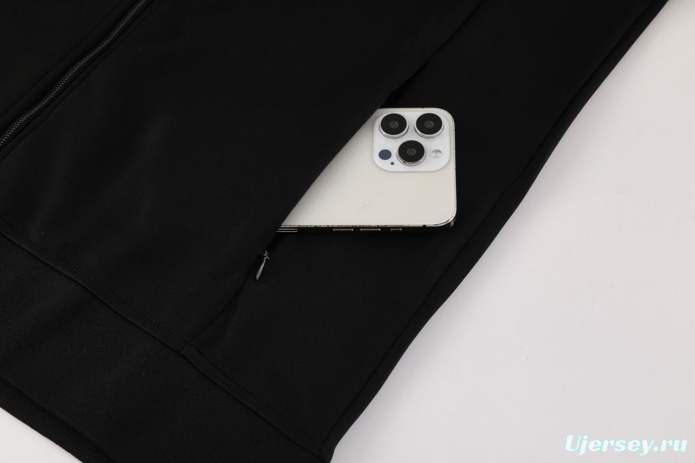 2025 Adidas Black Full Hoodie Zipper Jacket +Long Pants