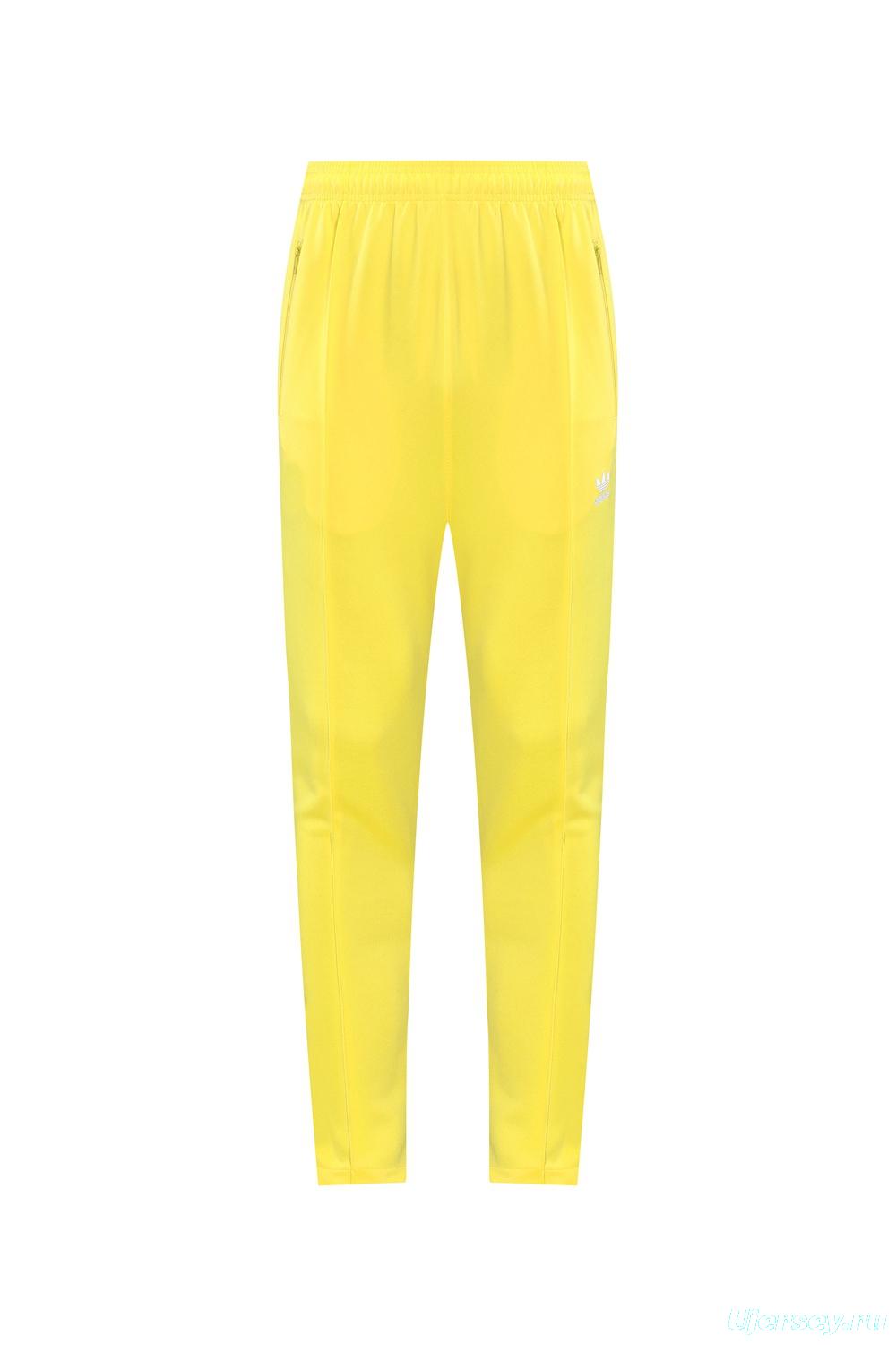 2025 Adidas Original Yellow Full Hoodie Zipper Jacket +Long Pants