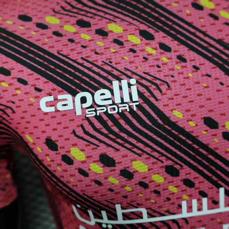 Player Version 25/26 CD Palestine Pink with Geometric Wave Pattern Jersey
